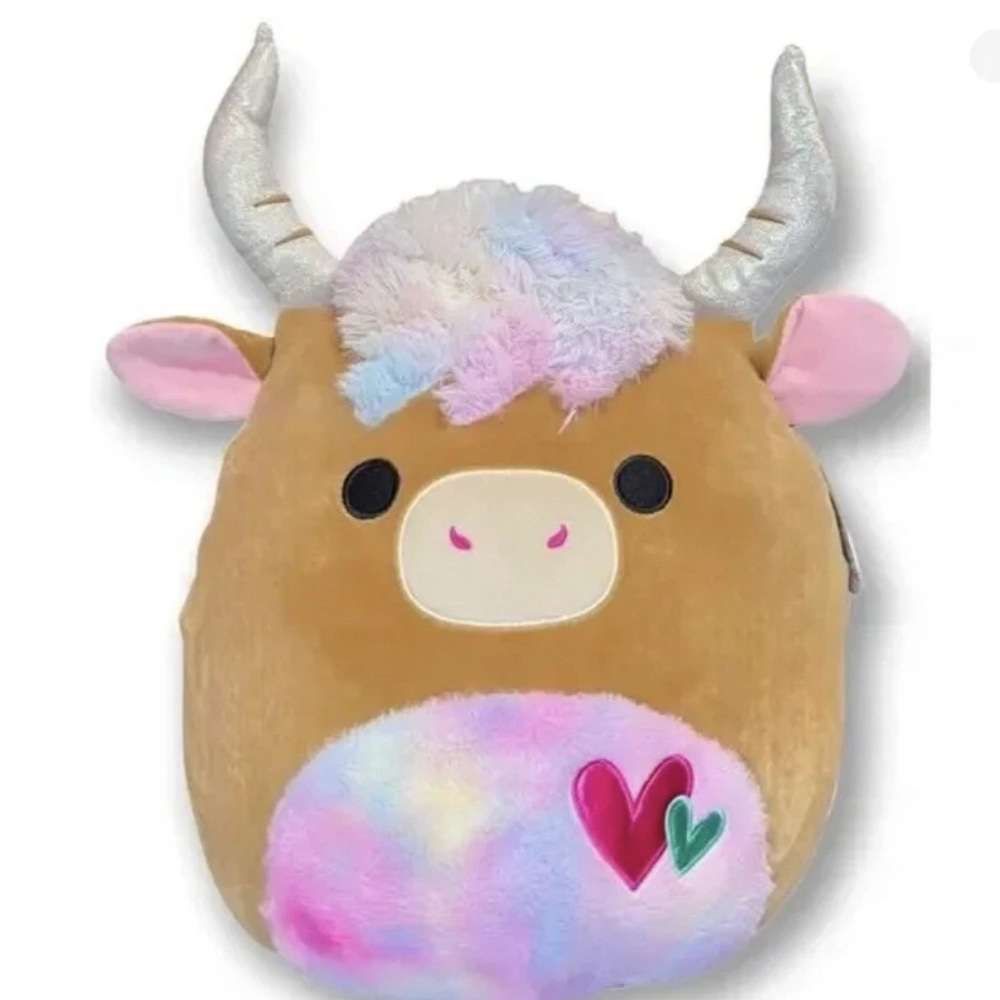 Squishmallows Candella Cow Brown and Pink Stuffed Animal